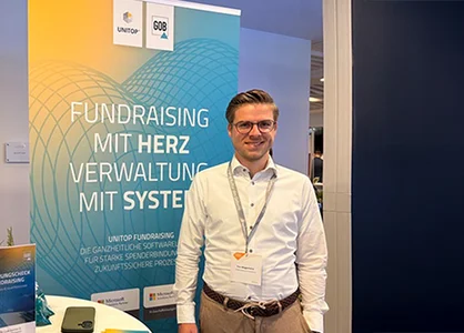 Unser Fundraising-Experte am GOB-Stand beim Österreichischen Fundraising Kongress 2026.