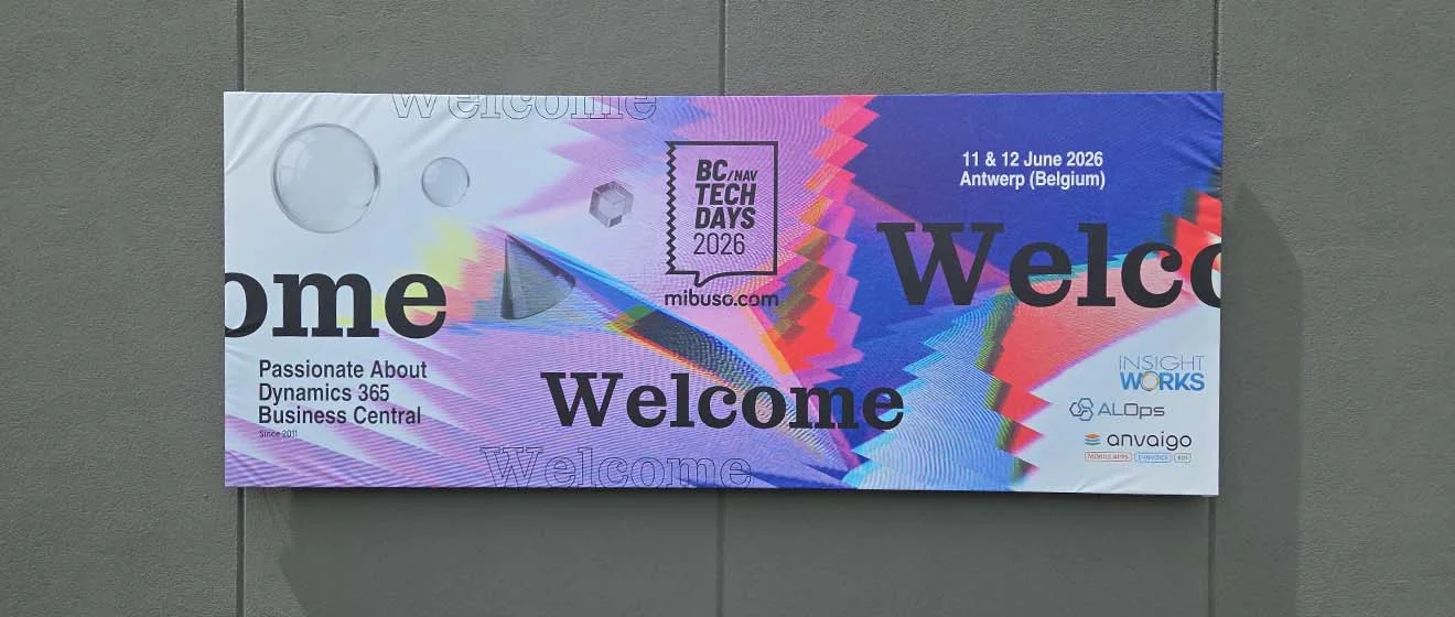 Willkommen bei den BC TechDays 2026 Welcome-Banner der BC/NAV TechDays 2026 in Antwerpen.