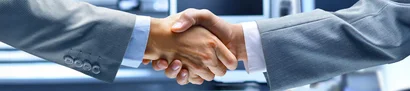 Two business partners shaking hands as a symbol of a successful partnership