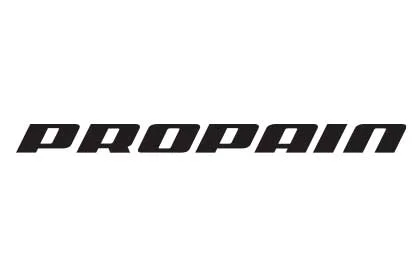 Logo des Fahrradherstellers PROPAIN Schwarzes Logo von PROPAIN in kursiver Blockschrift.