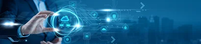IT-Governance-Beratung der GOB – Strukturen und Prozesse sicher steuern Symbolbild: Cloud-, Schutz- und Prozess-Icons – IT-Governance-Beratung der GOB für Unternehmen.