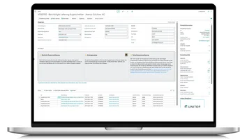 Reklamationsmaske in unitop für den Großhandel: beschädigte Lieferung – Vorgangsdetails, KI-Analyse