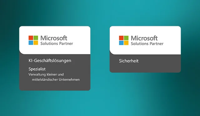 Wir sind Microsoft Solutions Partner für KI-Geschäftslösungen und Sicherheit Microsoft Solutions Partner für Sicherheit und KI-Geschäftslösungen mit KMU-Spezialisierung.