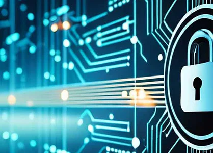 Geben Sie Cyberkriminellen keine Chance – schützen Sie Ihre IT-Infrastruktur umfassend Digitales Sicherheitsschloss auf einem abstrakten Schaltkreis, das Cybersicherheit symbolisiert.