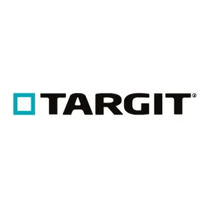 Logo of business intelligence provider TARGIT with black lettering and turquoise square