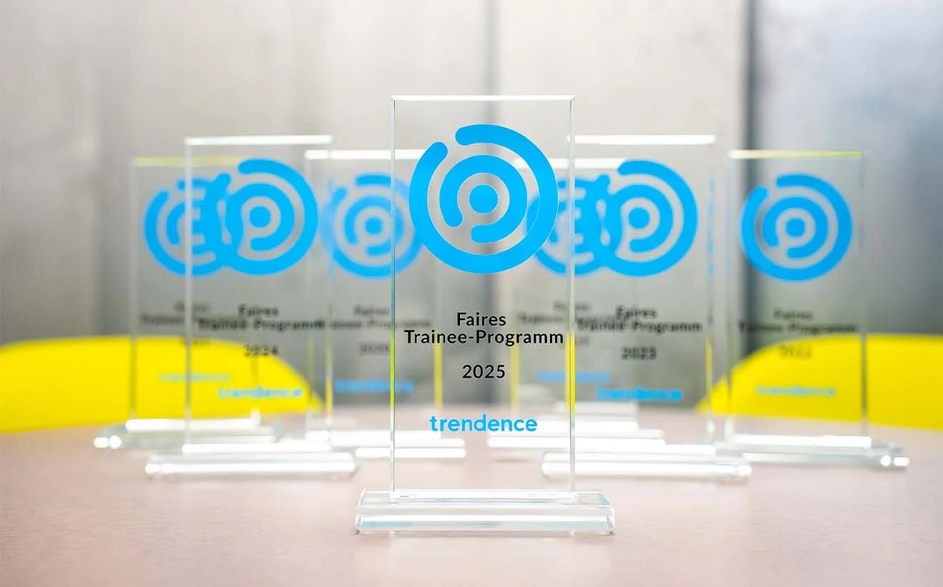 Alle erhaltenen Trendence Awards: 2019–2025 Alle sieben trendence-Auszeichnungen „Faires Trainee-Programm“, mit Fokus auf den Award für 2025