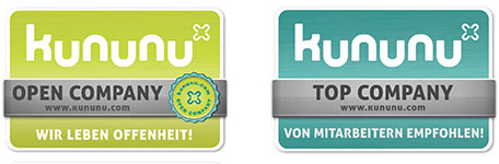 Kununu Awards "Open Company" und "Top Company"